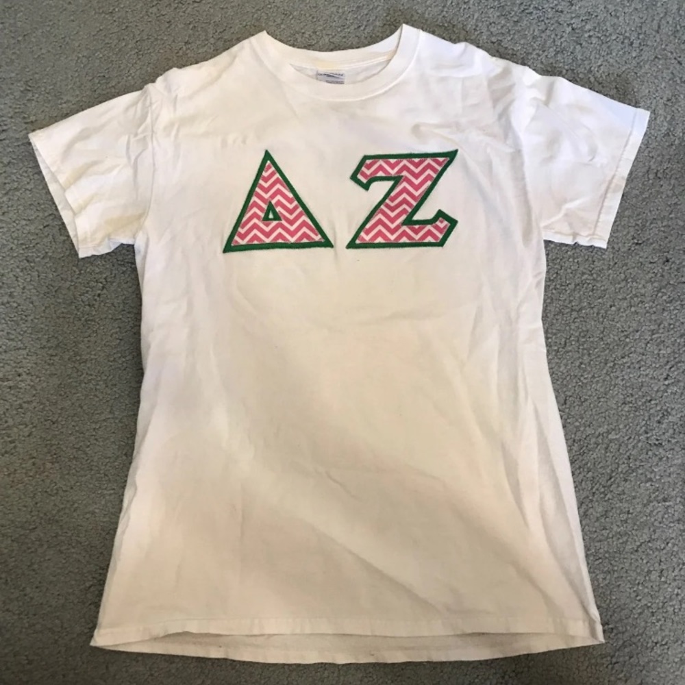 Delta Zeta Chevron Stitched Letters